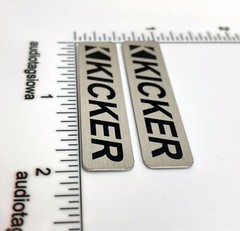 Kicker Speaker Badge 2″ Silver Pair Logo Emblem Custom Made Aluminum