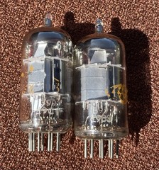 Pair (2) 1959 Amperex La Radiotechnique Chartres France 6BL8 ECF80 Preamp Tubes