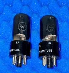 2 National Union 6V6GT Tubes / Amplitrex Tested Strong / Match Date Smoked Glass