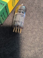 Vintage AMPEREX PQ Germany GOLD PIN 6201 Tubes (Military 12AT7)