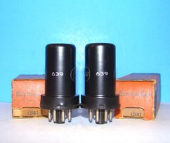 12SR7 NOS Cunningham radio audio amplifier metal vacuum tubes 2 valves tested