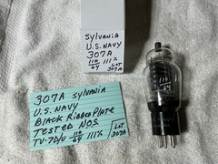 Sylvania JAN 307A VT-225 Vacuum Tube NOS Mil Spec Power Pentode TV-7 Tested 111%