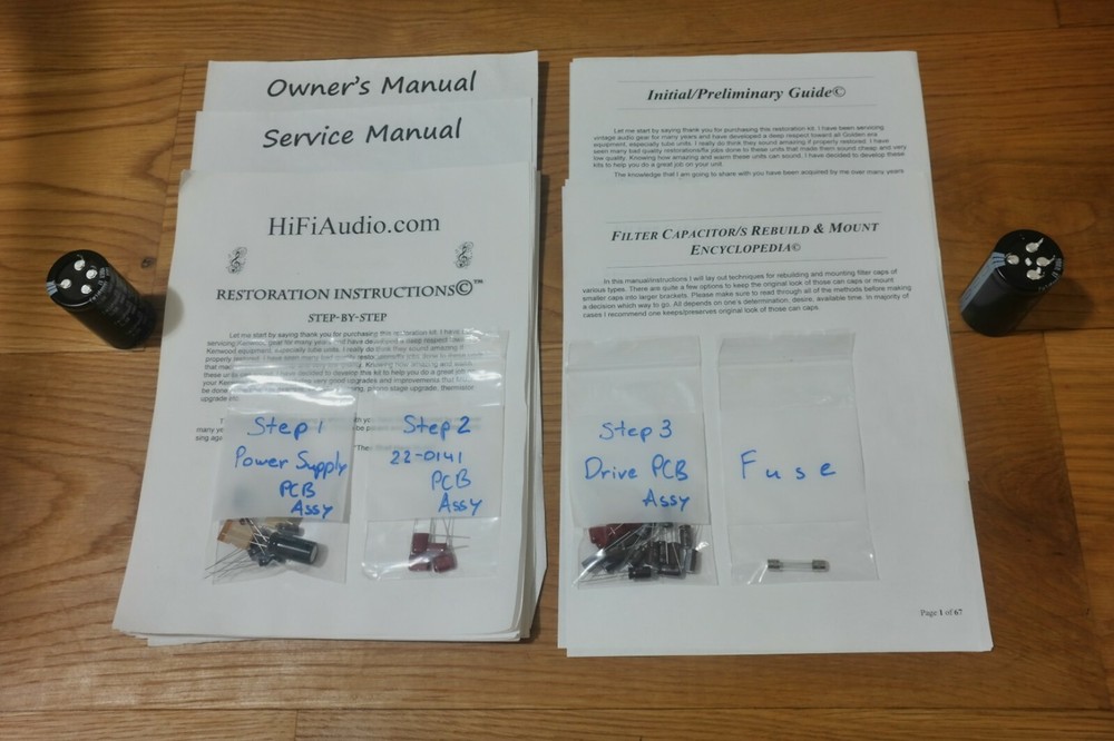 SAE 2200 Amplifier Restoration Kit repair service fix recap filter capacitor