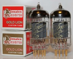 Matched Pair Genalex Gold Lion ECC83 / B759 / 12AX7 tubes, BRAND NEW in Box !