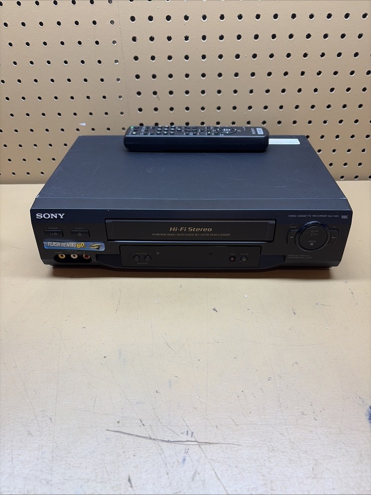 Sony SLV-N51 Hi-Fi Stereo VHS Video Cassette Recorder 19-Head VCR Remote Tested