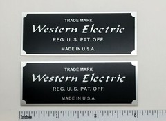 Western Electric Badge Logo Custom Made Aluminum PAIR Silver or Gold