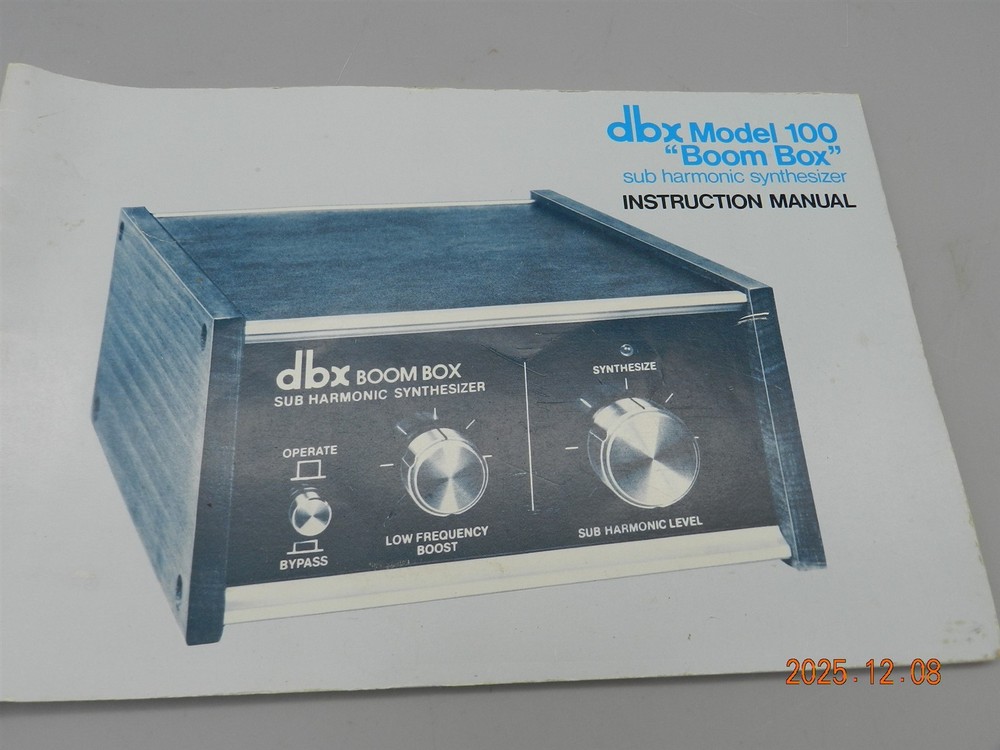 DBX Model 100 “Boom Box” Instruction Manual MINT Free Shipping!