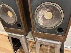 BURHOE ACOUSTICS LIGHT BLUE Vintage Speakers 10” Woofers 2-Way Foam Grills Works