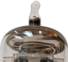 CLOSELY MATCHED HIGH GAIN (98.3, 97.5) GE 12AX7 LONG GREY PLATE HALO GETTER
