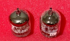 Two GE 6386 Tubes /Amplitrex Tested / D Getters / x3 Mica / Black Plates 1950’s