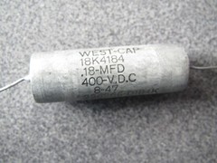 PAIR WEST-CAP WESTCAP 0.18 uf 400 VDC 18K4184 NOS VITAMIN Q TYPE PAPER IN OIL