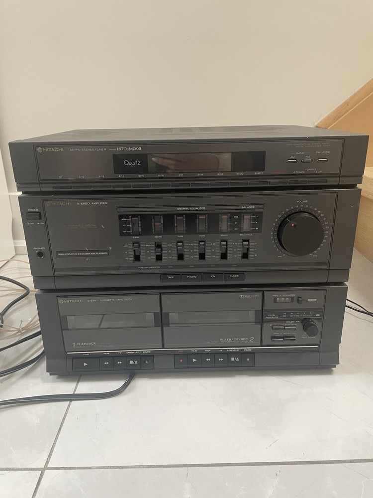 HITACHI HRD-MD03 HiFi SYSTEM Amplifier Cassette Player
