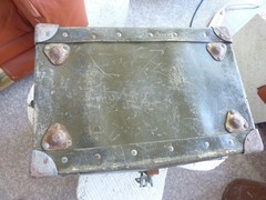 Vtg Aeronautical Radio Metal Carry Case, Olive Brown Unknown Brand