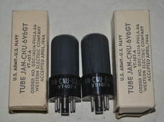 1944 Strong Matched Pair NOS NIB National Union VT107A JAN CNU 6V6GT Tubes
