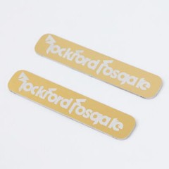 Rockford Fosgate Speaker Badge Aluminum Logo 63.5mm(2.5″)X12.7mm(0.5″) GOLD