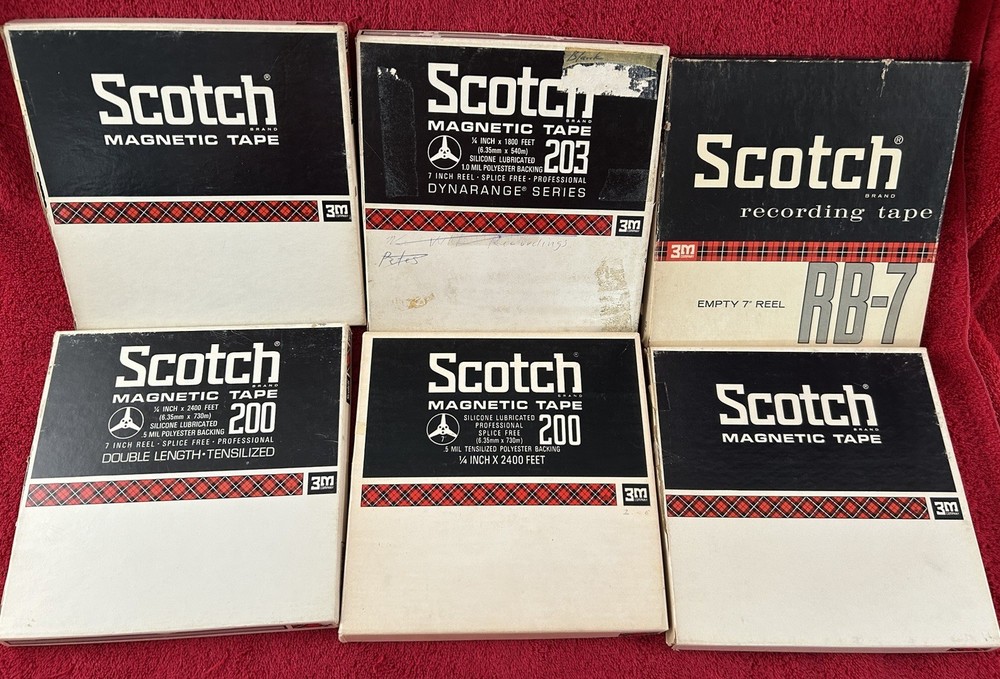 SCOTCH 6 Magnetic Reel to Reel Tape Lot all with leaders but on wrong reels