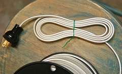8′ Flat 2-Wire Cloth Covered Cord & Plug, Vintage Light Lamp Rewire Kit, Rayon