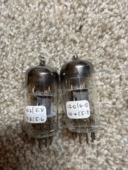 Pair Vintage Brimar 12AT7 ECC81 Grey Plate Square Getter Valves Used Tested Nos+