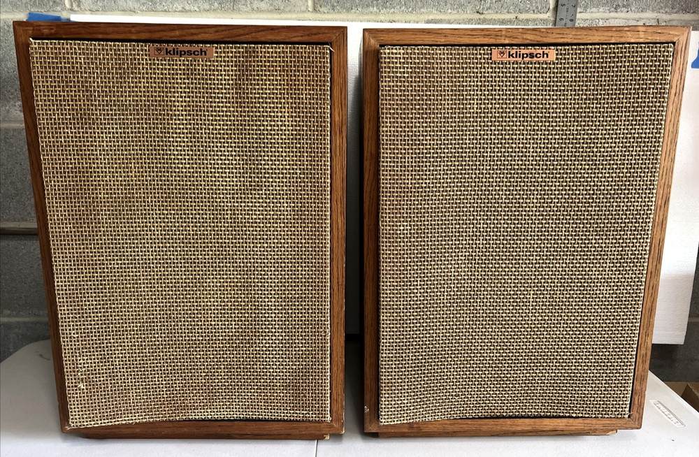 Vintage Pair of Klipsch Heresy II Loud Speaker System 4 ohm 94db RARE Tested!
