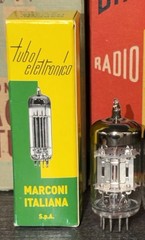 Marconi Silver Plate ECC83 12AX7 Tube Tested EX+ Gm/Emissions E83CC Like Mazda