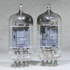 Matched Pair Tung-Sol 12AX7/ECC83 Long Plate Square Getter Very Strong USA