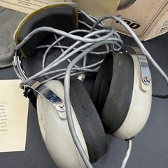 Vintage David Clark Model 100 Headset Receivers Aviation Airplane w/ Box Manual