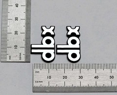 dbx Speaker Badge Logo Emblem Custom Made Premium Silver Pair With Adhesive
