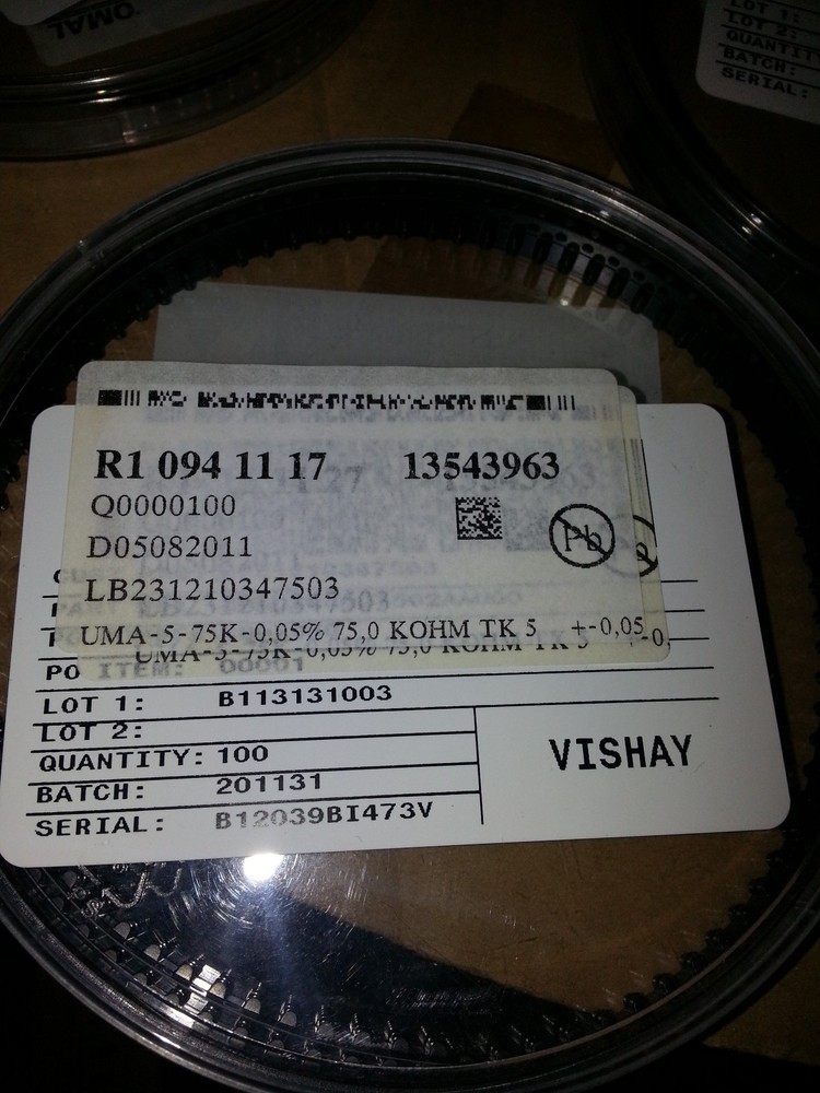 100pcs NEW VISHAY UMA 0204 5PPM 75K 0.05% ULTRA PRECISION MELF RESISTORS !