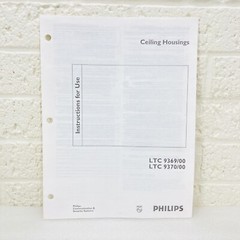Philips LTC9369/9370 Indoor Ceiling Housing CCTV Camera Instruction Manual