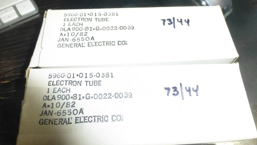 GE 6550A PAIR -USA JAN Military green print- NOS PAIR!!