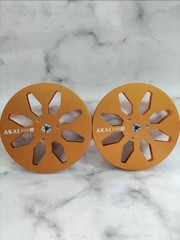One Pair 7” Akai Tape Reel Silvery Aluminum Reel to Reel Empty Take up Reel