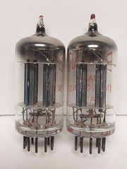 ECC82 12AU7 Brimar Black Plates Red Tip Selected Pair
