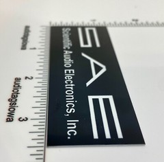 SAE Scientific Audio Electronics Custom Made Aluminum Amplifier Badge