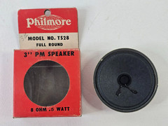 Vintage Philmore TS28 Round 3″ Replacement PM Speaker 8 Ohm .5 Watts
