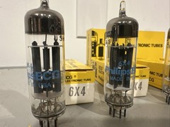 (1) NOS Philips 6X4 6x4wa Rectifier Vacuum Tube Amplitrex Tested Strong Nib