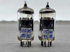 (2) NOS CEI B759 Premium 12AX7 Tubes Short Gray Plates Tests NOS Amplitrex