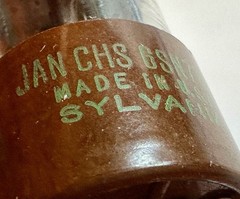 Sylvania JAN-CHS 6SN7WGT 1952 Brown Base Chrome Dome Tube Tested 2650/2800