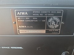 Vintage Aiwa AD-6600U Cassette Deck – Powers On, Lights Up, Needs Belts/Repair