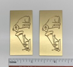 RCA Victor Nipper Dog and Cone Speaker Badge Custom Engraved Brass PAIR