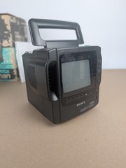 Vintage Sony Mega Watchman FD-525 4.5″ Black & White TV AM/FM Radio CIB TESTED