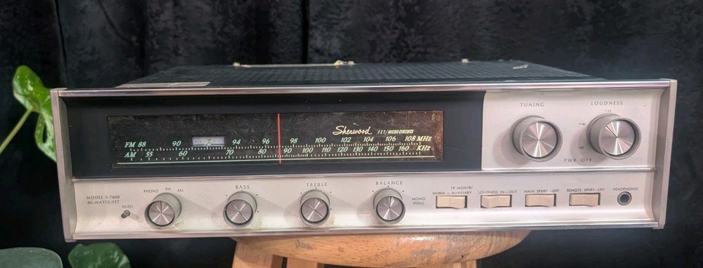 READ Vintage SHERWOOD S-7600 AM/FM Receiver & Amp Tested Works Great