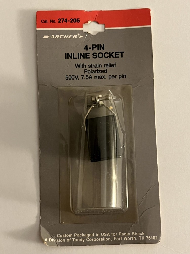 Radio Shack 4-Pin Inline Socket 274-205 Tandy Archer 🔥NEW NOS💥
