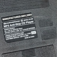 Duraband MP3 Anti-Skip CD Player Model CD-968 Compact Disc Digital Audio Vintage