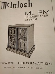 McIntosh ML-4C Service Manual Pre-Amplifier Original Serial# L1E001 To BE2394