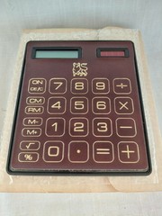 Vintage VITRONIC Solar/Battery Calculator 1980’s NIB Faux Leather Full Size Good