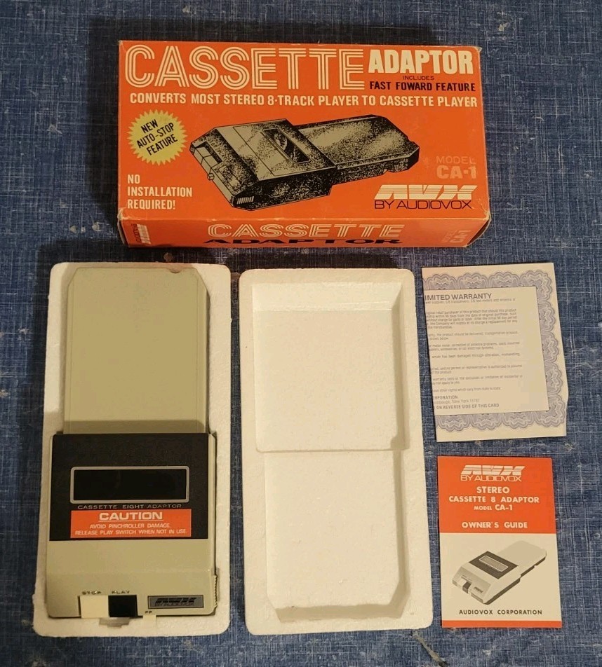VTG • AVX-Audiovox • 8 Track To Cassette Adaptor • Mo# CA-1 • Japan • Exc Cond!