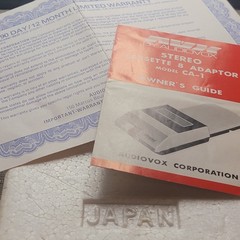 NOS Rare VTG AUDIOVOX Cassette/8-Track Adaptor/Convertor MODEL CA-1 (UU) Japan