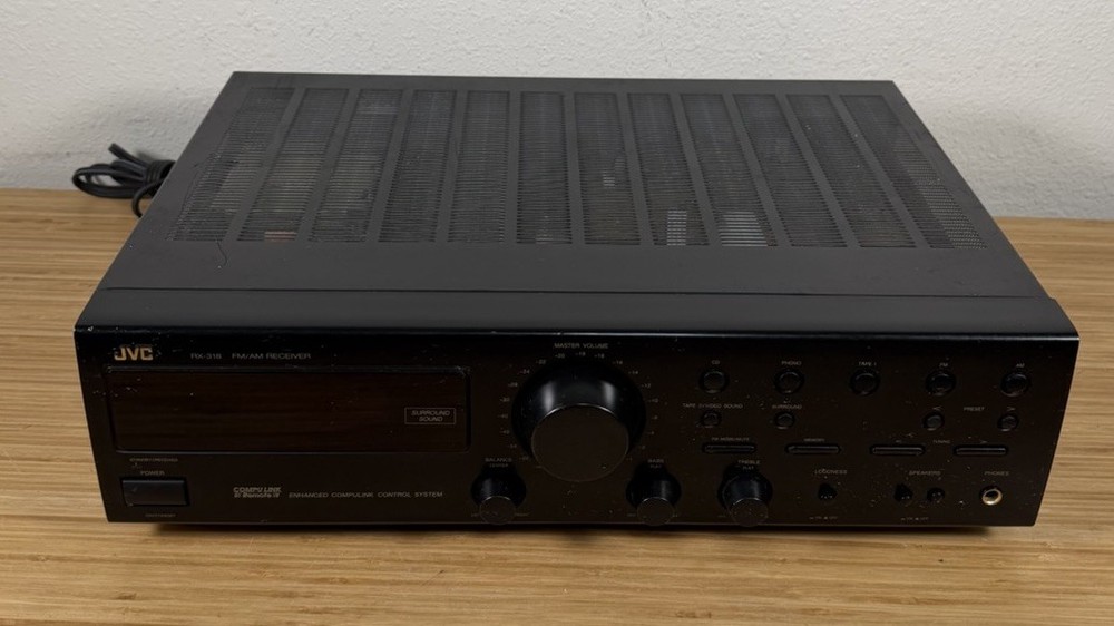 JVC RX-318BK – Vintage 2 Channel Stereo Audio Receiver – 110 Watts Per Channel