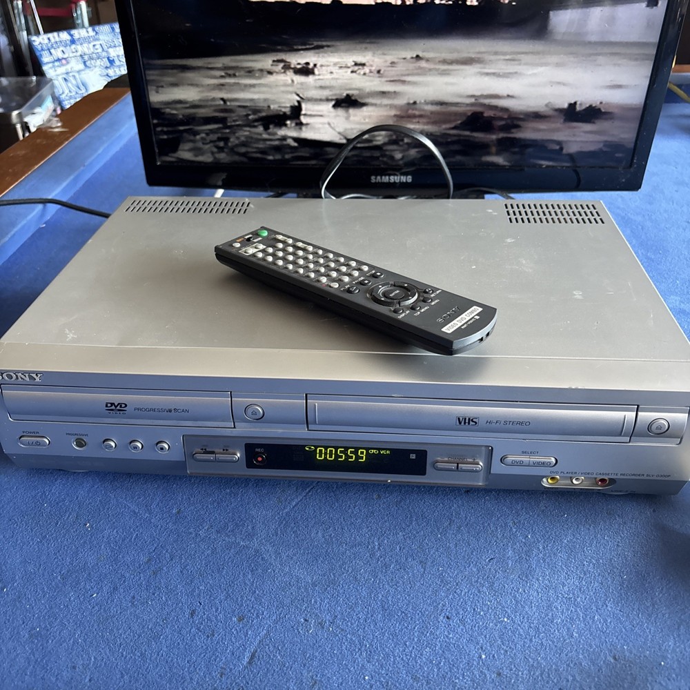 Sony SLV-D300P DVD/VCR Combo Player w/working Remote DVD Won’t Read VHS Works