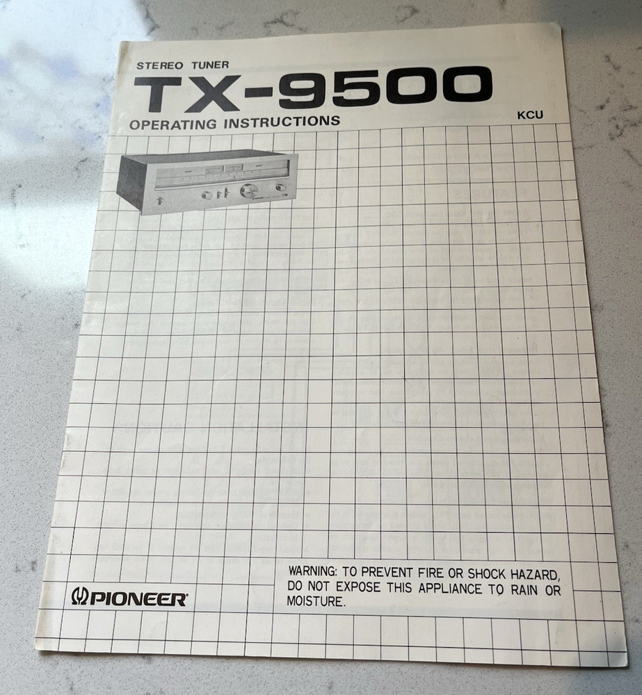 Pioneer TX-9500 Tuner Owners / User Manual *Original*